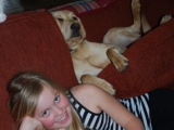 Melvin doing what he does  best - lounging around....with Katherine!